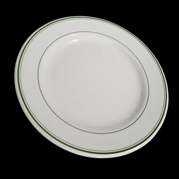Jackson Vitrified China Green Band Plates Set of 2 Restaurant Ware - Picture 1 of 6